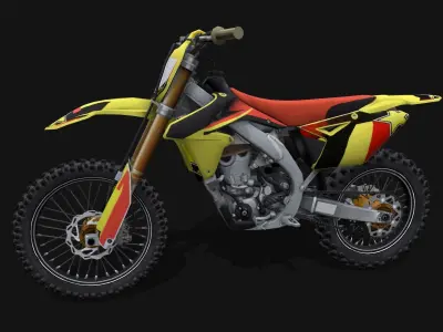 Motorcycle 4 dirt bike Low-poly 3D model