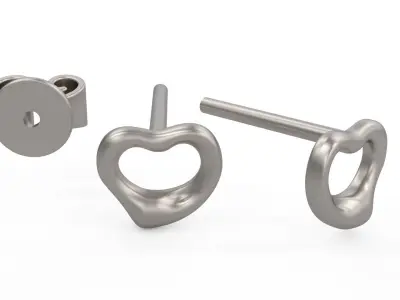 Model 1107  Tiffany Open Heart Earring 3D print model