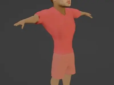 Football player three Low-poly 3D model