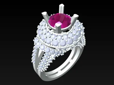 Diamond Ring - Womens Rings - N3577 3D print model