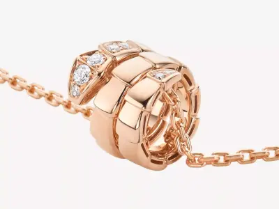 BULGARI - SERPENTI VIPER - NECKLACE - DOUBLE COIL WITH DIAMONDS 3D print model