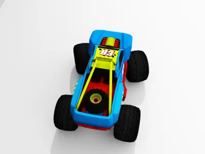 Offroad truck Extreme Monster Truck Low-poly 3D model