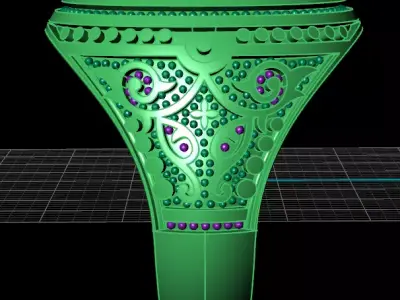 man oval stone jewelry ring  3D print model