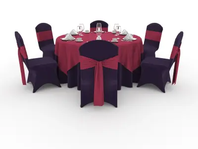 Banquet Table and Chair 61 3D model