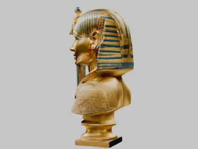 Ancient Egyptian Pharaoh Tutankhamun Head 3D Model Low-poly 3D model