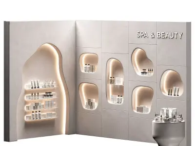 Cosmetics shop beauty salon Modular Niche Shelves in the wall 3D model