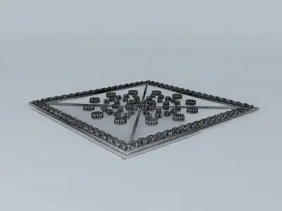 False ceiling with bamboo 3D model