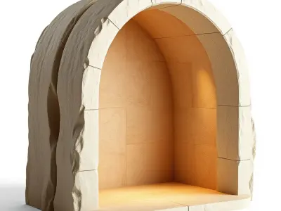 Intricate Stone Grotto Model Pack with Lighting Low-poly 3D model