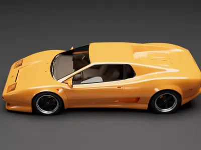 Mid 90s supercar Low-poly 3D model