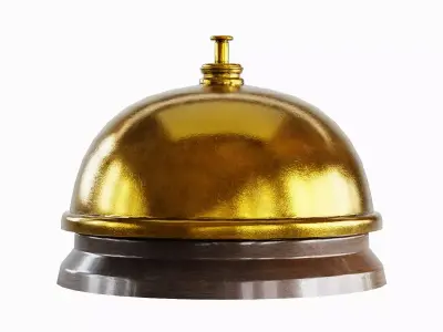 Classic Reception Bell 01 Low-poly 3D model