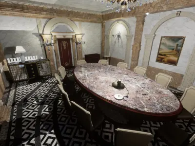 Luxury Classic Hall Unreal 5 project Low-poly 3D model