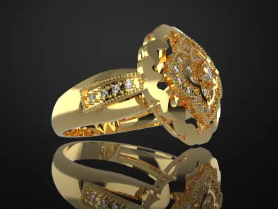 DIAMOND RING 072  3D print model