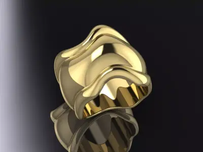 Jewelry Tiffany Bone Ring Gold 3D print model