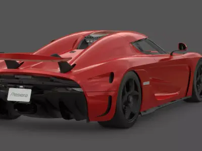 2015 Koenigsegg Regera 3D Model Hybrid Hypercar Direct Drive Low-poly 3D model