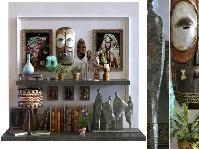 decoration set 098 africa art style 3D model