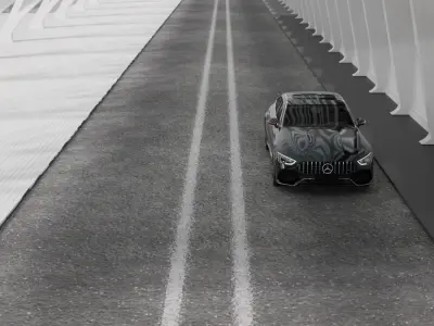 Car Track Scene 3D model