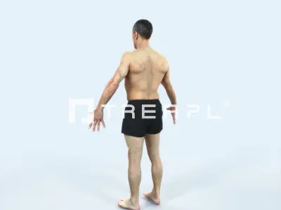 Fortitude B Animated Rigged Beach Sports Man Low-poly 3D model