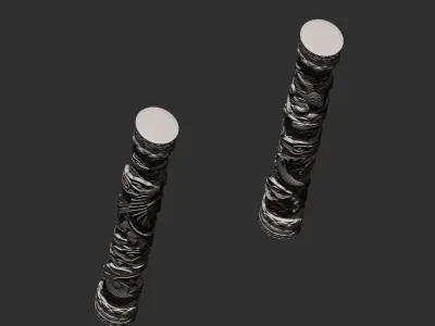 Dragon and Phoenix Pillars 3D print model