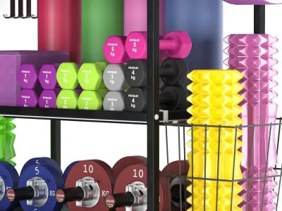 Yoga Equipment Gym Home Low-poly 3D model