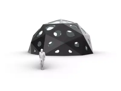 Geodesic Dome with Dynamic Perforations 3D model