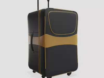 Roller Bag Black Low-poly 3D model