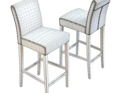 Crate and Barrel - Lowe Leather Bar Stool 3D model