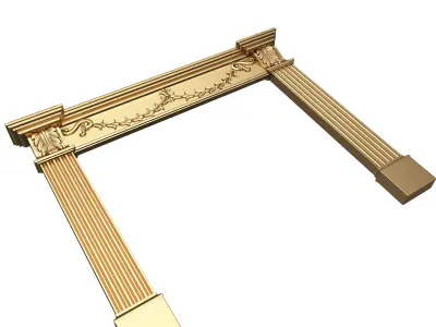 Classic Fireplace 01 Low-poly 3D model