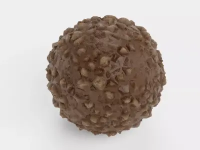 Chocolate Candy V2 - Nut-Texture Chocolate Sphere 3D model
