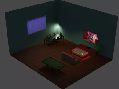 Livingroom scene 3D model