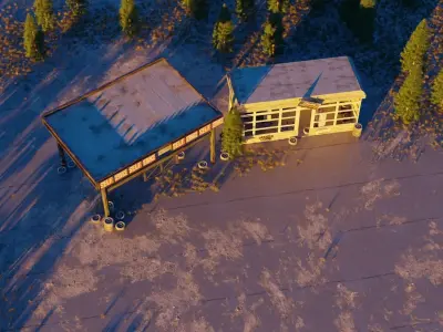 Abandoned gas station 3D model