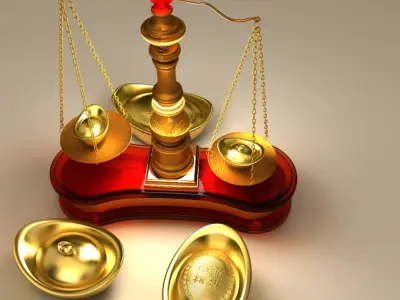 Chinese gold ingot 3D model