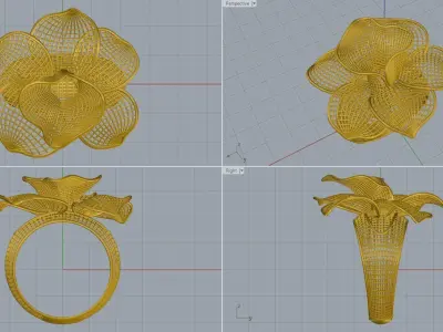 woman ring 3D print model 15