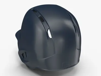 Baseball Helmet One Side NY Deep Blue Gloss Low-poly 3D model