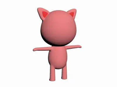Cartoon Pig Character Low-poly 3D model