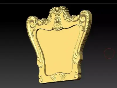 Classic pattern 3d gold plated cnc mirror frame 3D model