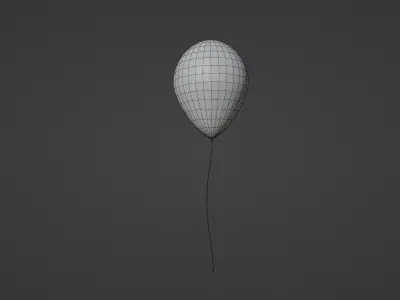 Red Balloon Low-poly 3D model