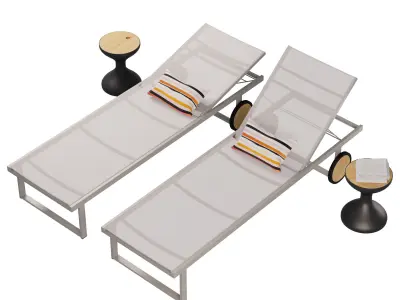 Outdoor luxury Viesso allux sunlounger 3D model