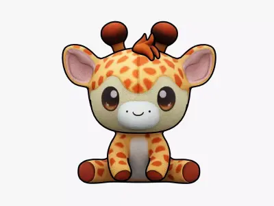 Giraffe Plushie Cartoon Chibi PBR Low-poly 3D model