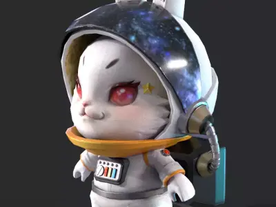 Moon Rabbit Low-poly 3D model