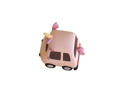 Cartoon Unicorn Car  Low-poly 3D model