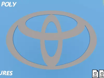 Toyota emblem Low-poly 3D model