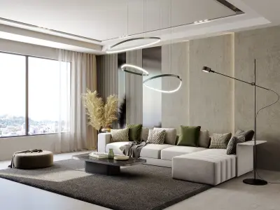 interior living room scene 32 3D model