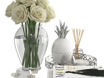 Silver Coffee Table Decor  3D model