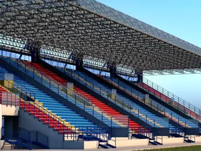 Stadium Sport Soccer Tribune High detail 3D model