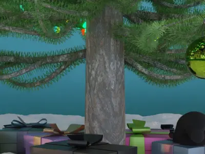 Detailed Christmas Tree or Pine Tree for Blender  Low-poly 3D model