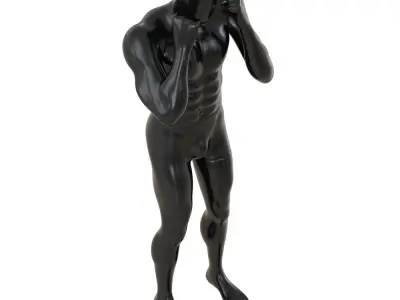 Abstract mannequin stands like a boxer 162 3D model