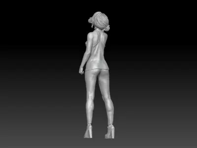 eating hot dog girl 2 3D print model