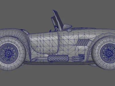 Cartoon red small car sports car Low-poly 3D model