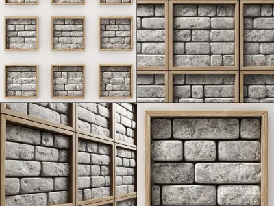 Panel small brick decor n1 3D model