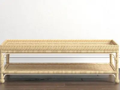 Serena and Lily South Seas Rattan Coffee Table 3D model